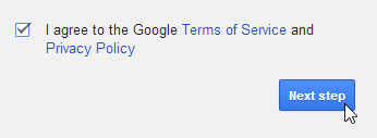 پذیرش شرایط و قوانین گوگل و فعال کردن چک باکس ( آموزش ساخت حساب کاربری در گوگل )