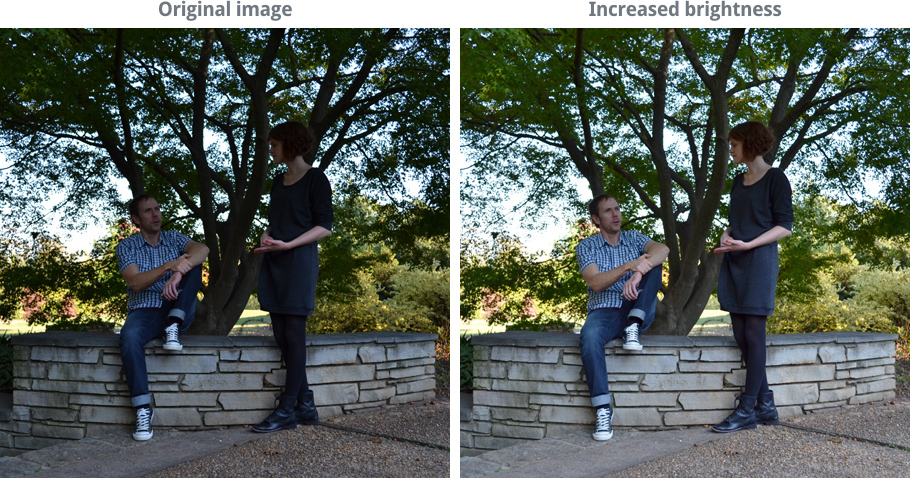 مقایسه یک تصویر با دو با میزان روشنایی متفاوت ( روشنایی، کنتراست، رنگ و وضوح در تصاویر )