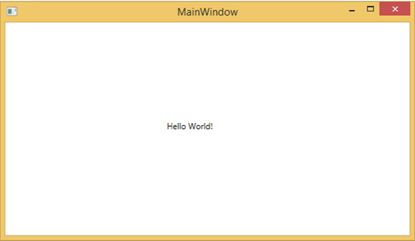 ایجاد برنامه Hello World WPF