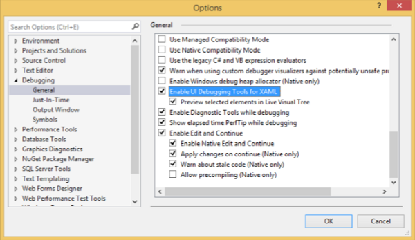 اشکال زدایی یا Debugging در XAML - ابزارهای اشکال زدایی UI برای XAML