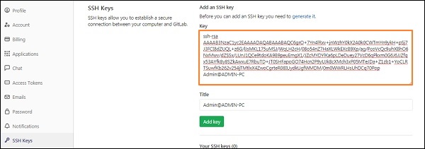 وارد کردن کلید SSH - تظیم کلید SSH در گیت لب GitLab