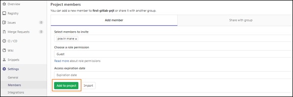 تعیین نام کاربر، اجازه نقش و تاریخ حضور او - آموزش افزودن کاربر در گیت لب Gitlab