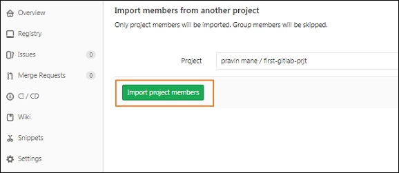انتخاب پروژه برای افزودن کاربر به آن - آموزش افزودن کاربر در گیت لب Gitlab