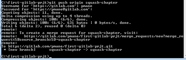push شعبه به مخزن - آشنایی با Squashing در گیت لب GitLab