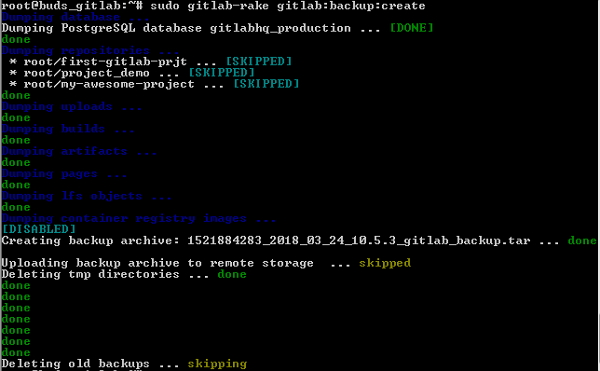 با اضافه کردن متغیر محیط SKIP - آموزش ایجاد Backup در گیت لب GitLab