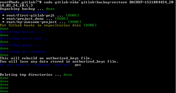 استفاده از زمان سنجی بکاپ برای بازیابی نسخه پشتیبان - آموزش بازیابی Backup در گیت لب GitLab